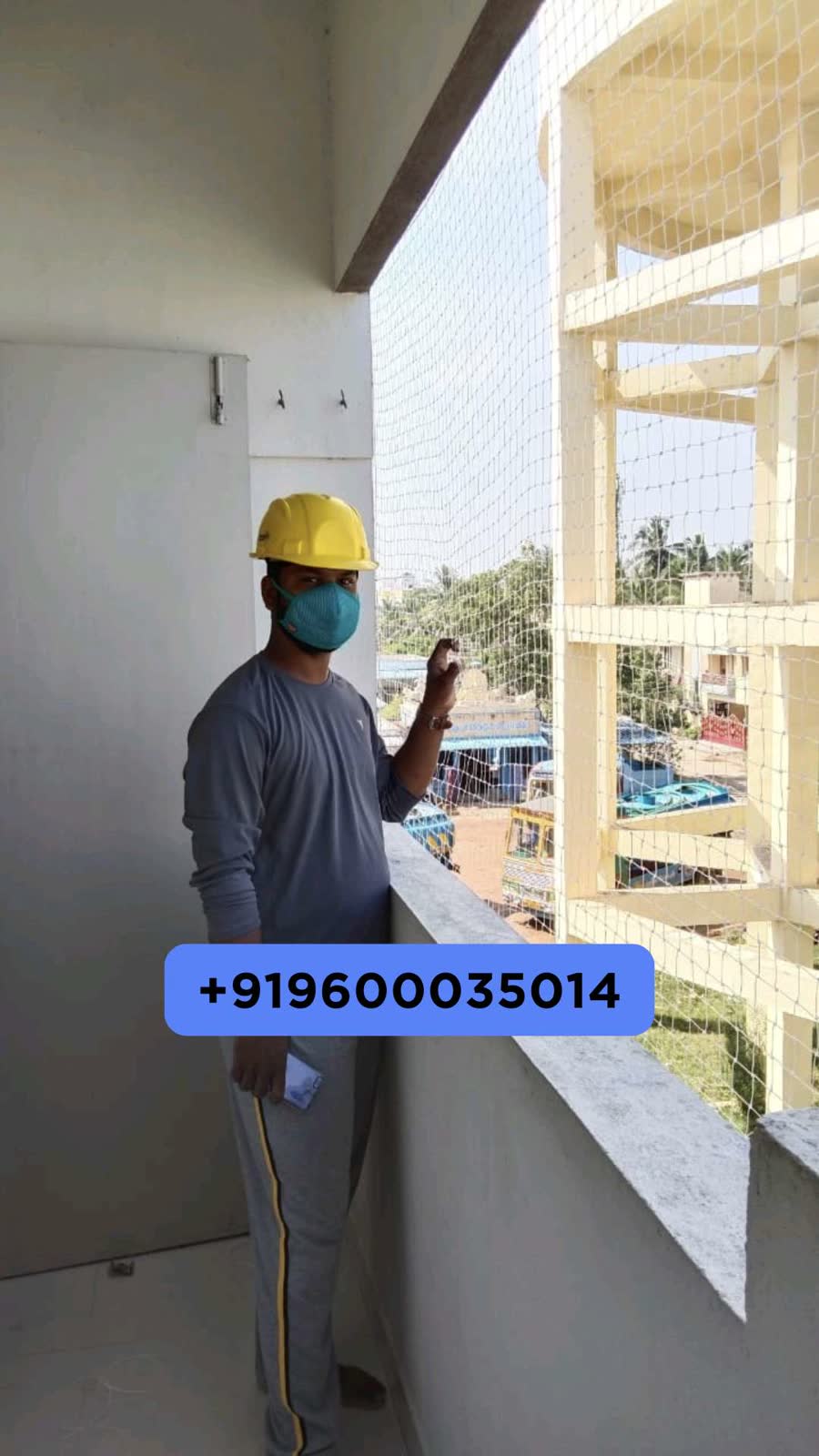 Balcony safety nets fitted in a Chennai apartment by YPL Safety Nets – project 19