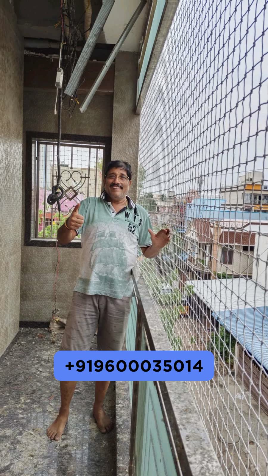 Balcony safety nets fitted in a Chennai apartment by YPL Safety Nets – project 20