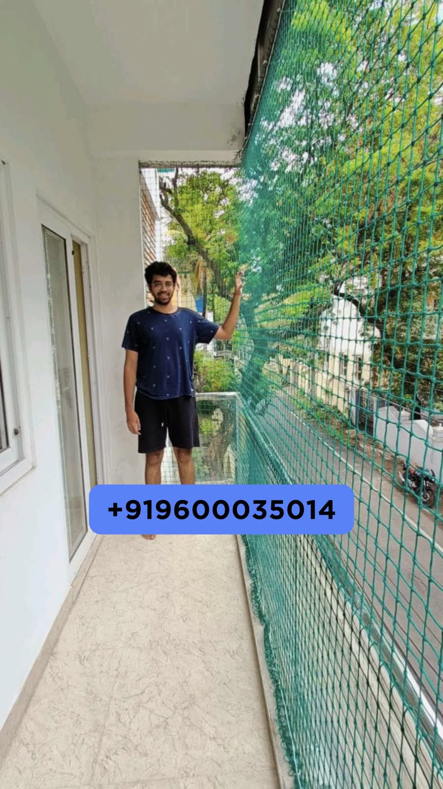 Balcony safety nets fitted in a Chennai apartment by YPL Safety Nets – project 21