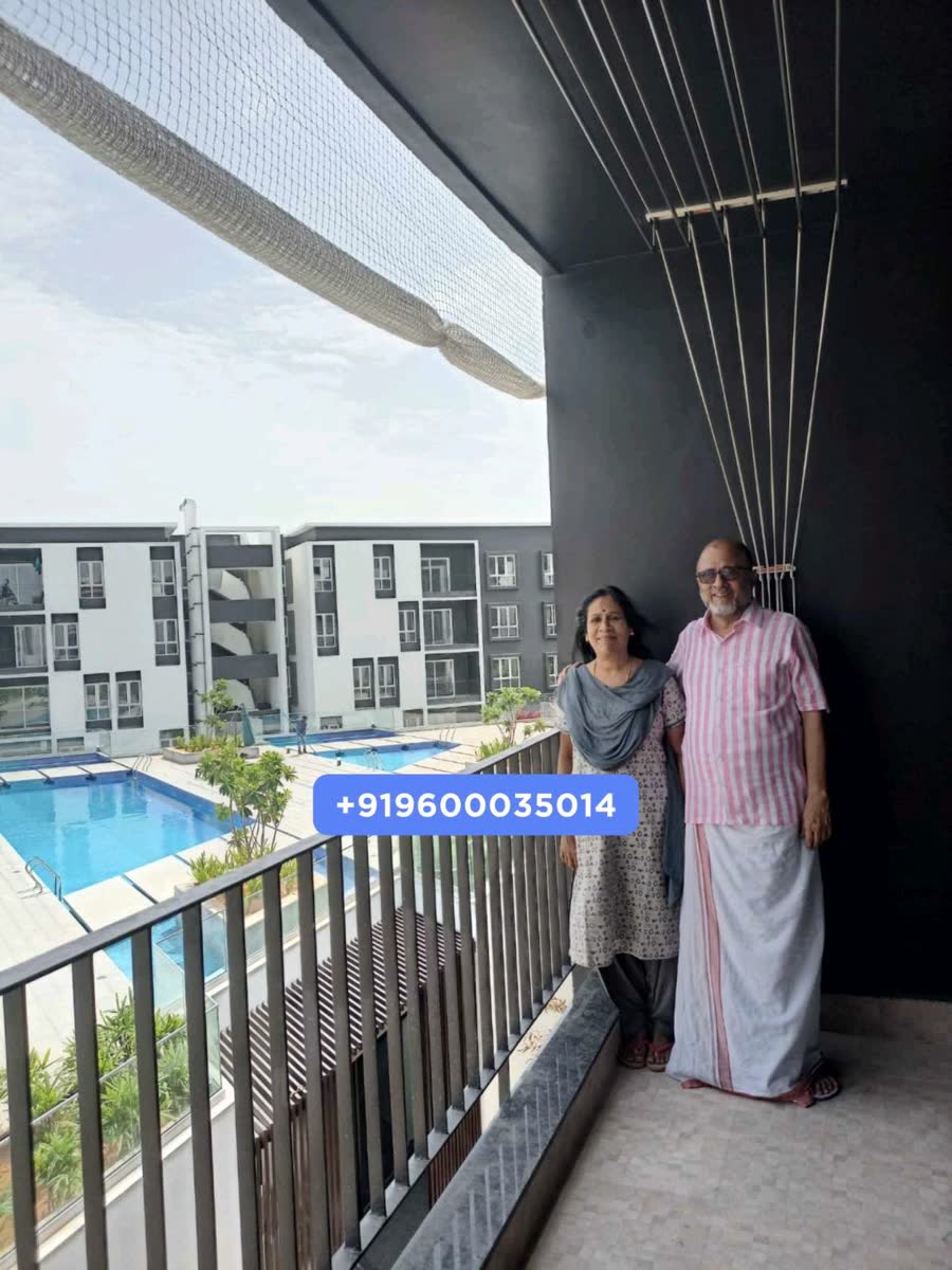 Balcony safety nets fitted in a Chennai apartment by YPL Safety Nets – project 24