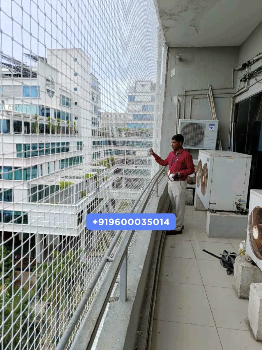 Balcony safety nets fitted in a Chennai apartment by YPL Safety Nets – project 25