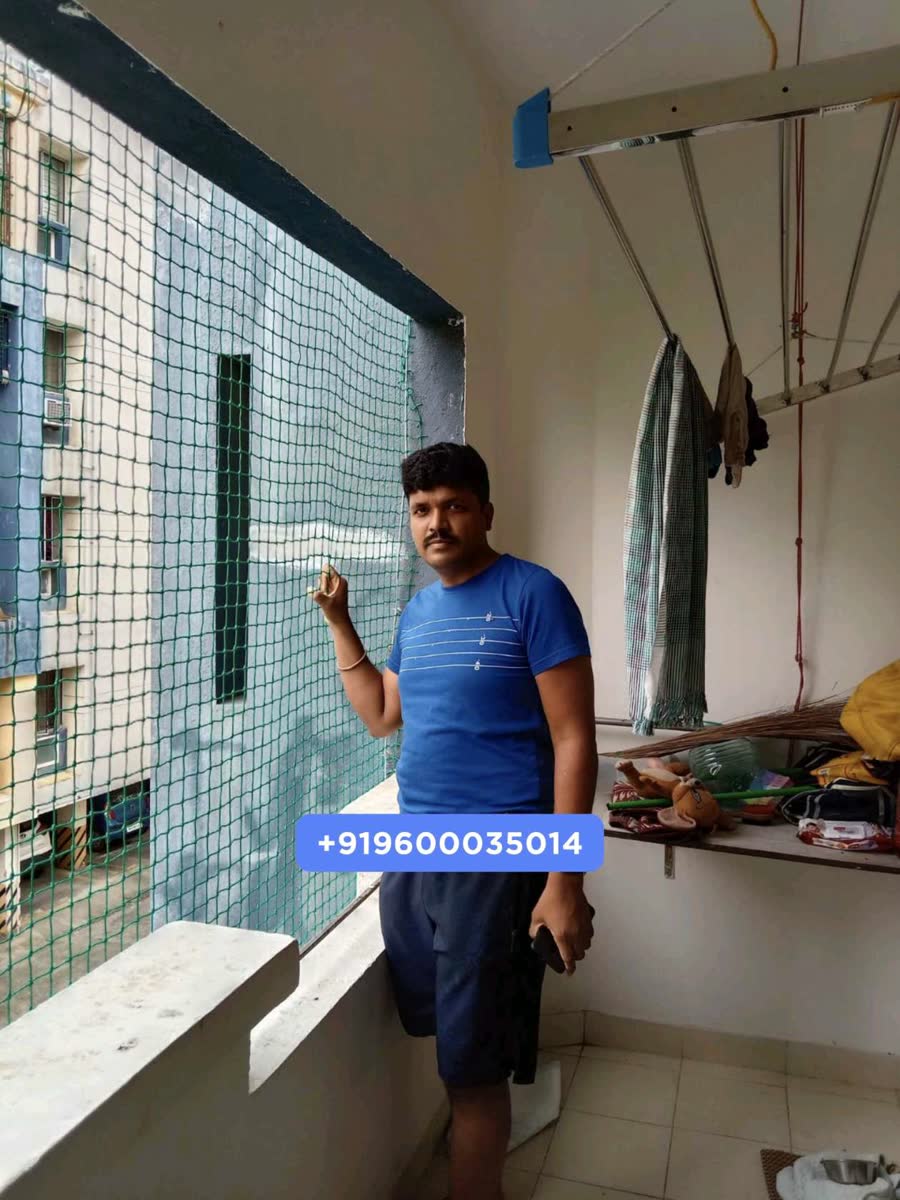 Balcony safety nets fitted in a Chennai apartment by YPL Safety Nets – project 26
