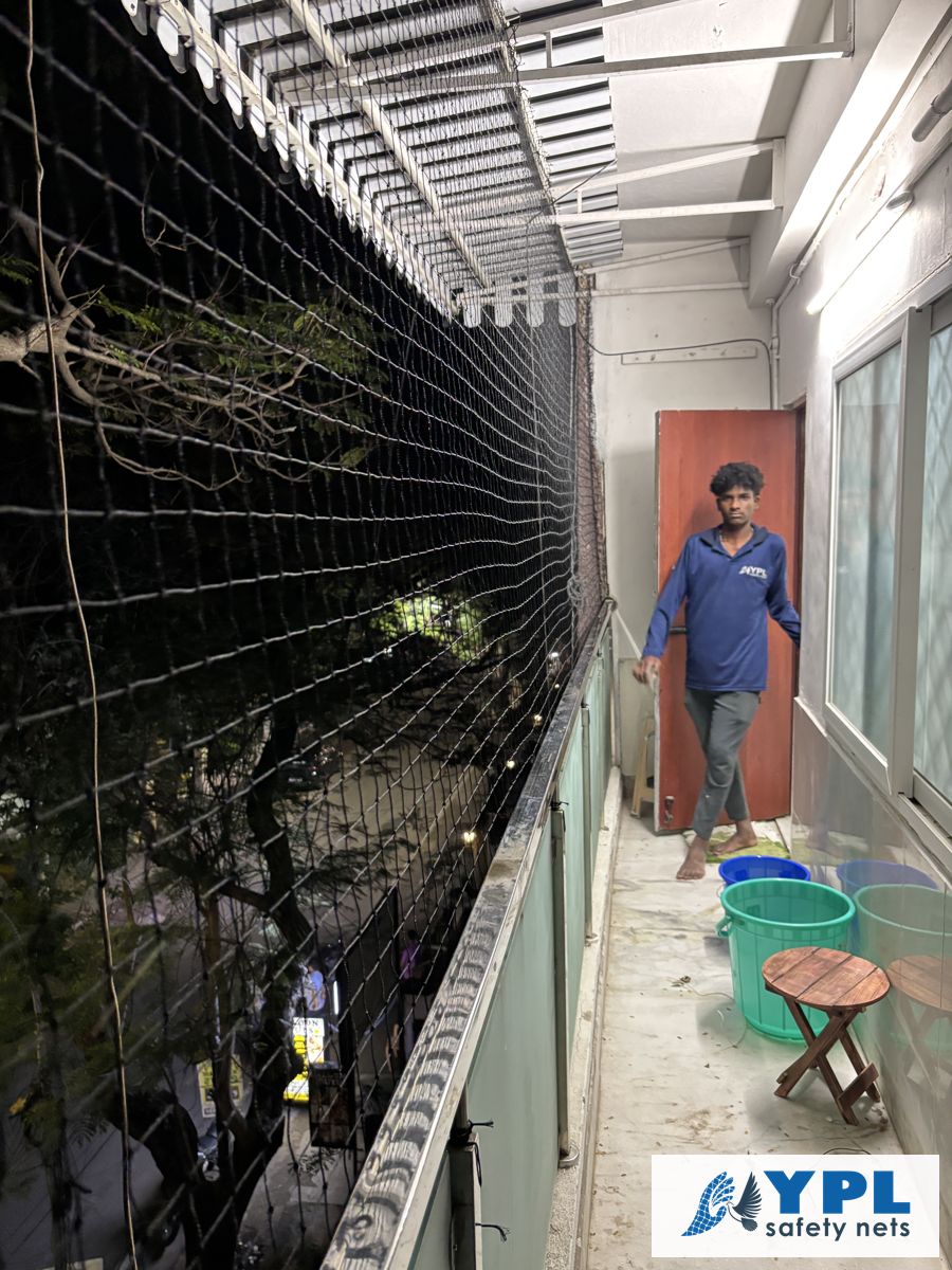 Children safety nets fitted on a Chennai balcony by YPL Safety Nets – project 31