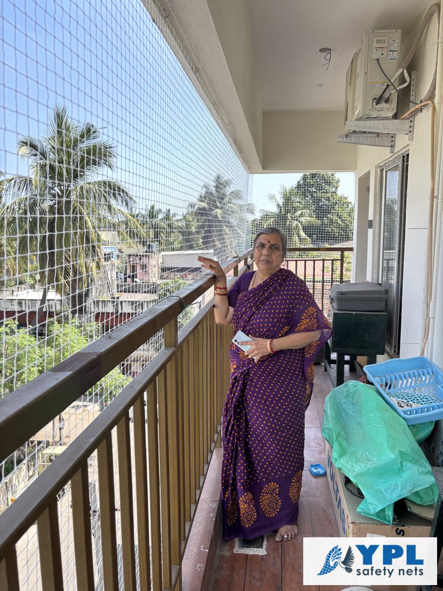 Children safety nets fitted on a Chennai balcony by YPL Safety Nets – project 32