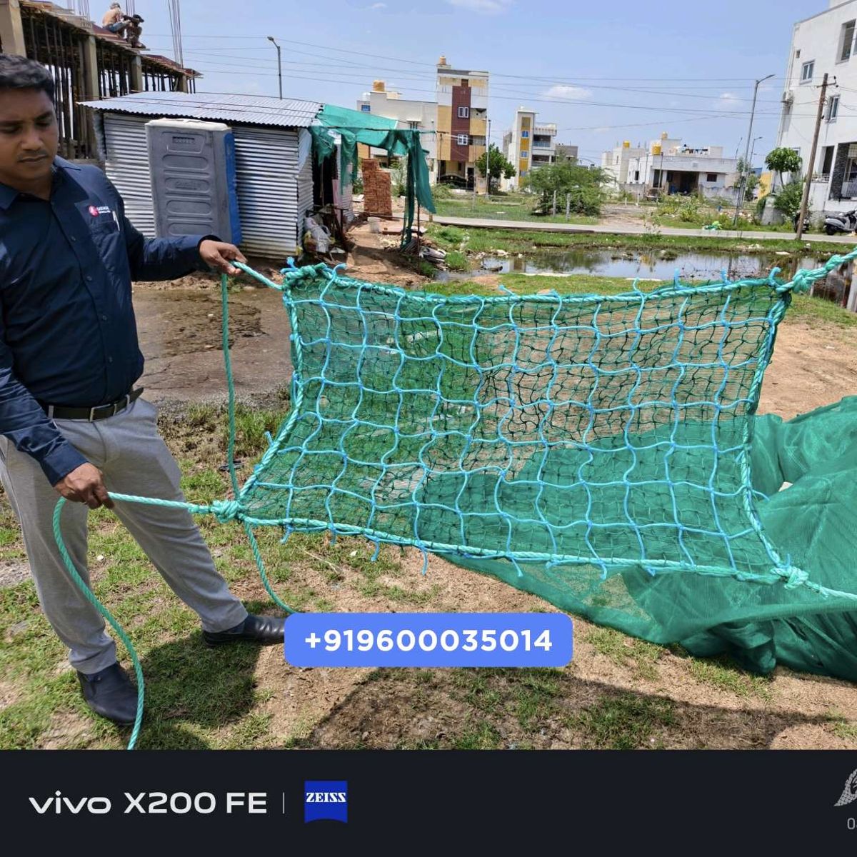 Fall protection nets fitted on a Chennai construction site by YPL Safety Nets – project 4