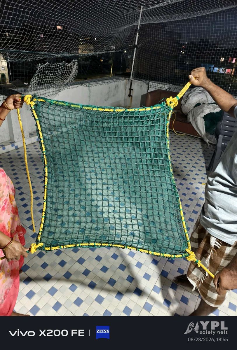 Fall protection nets fitted on a Chennai construction site by YPL Safety Nets – project 7