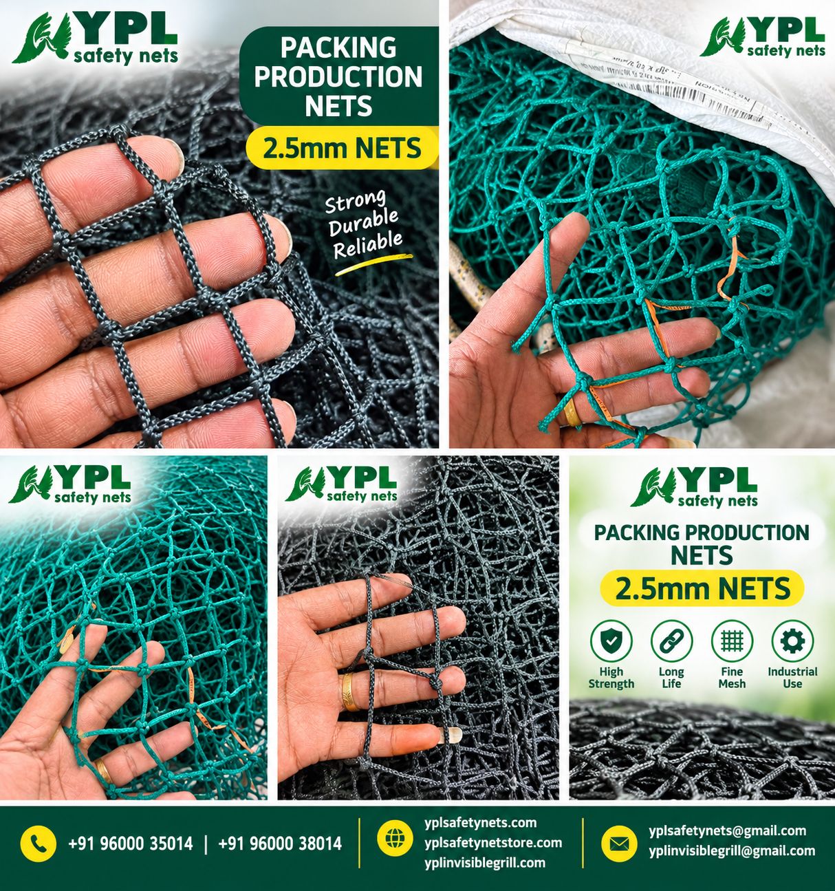 Packing Production Nets near me - green and black 2.5mm nets